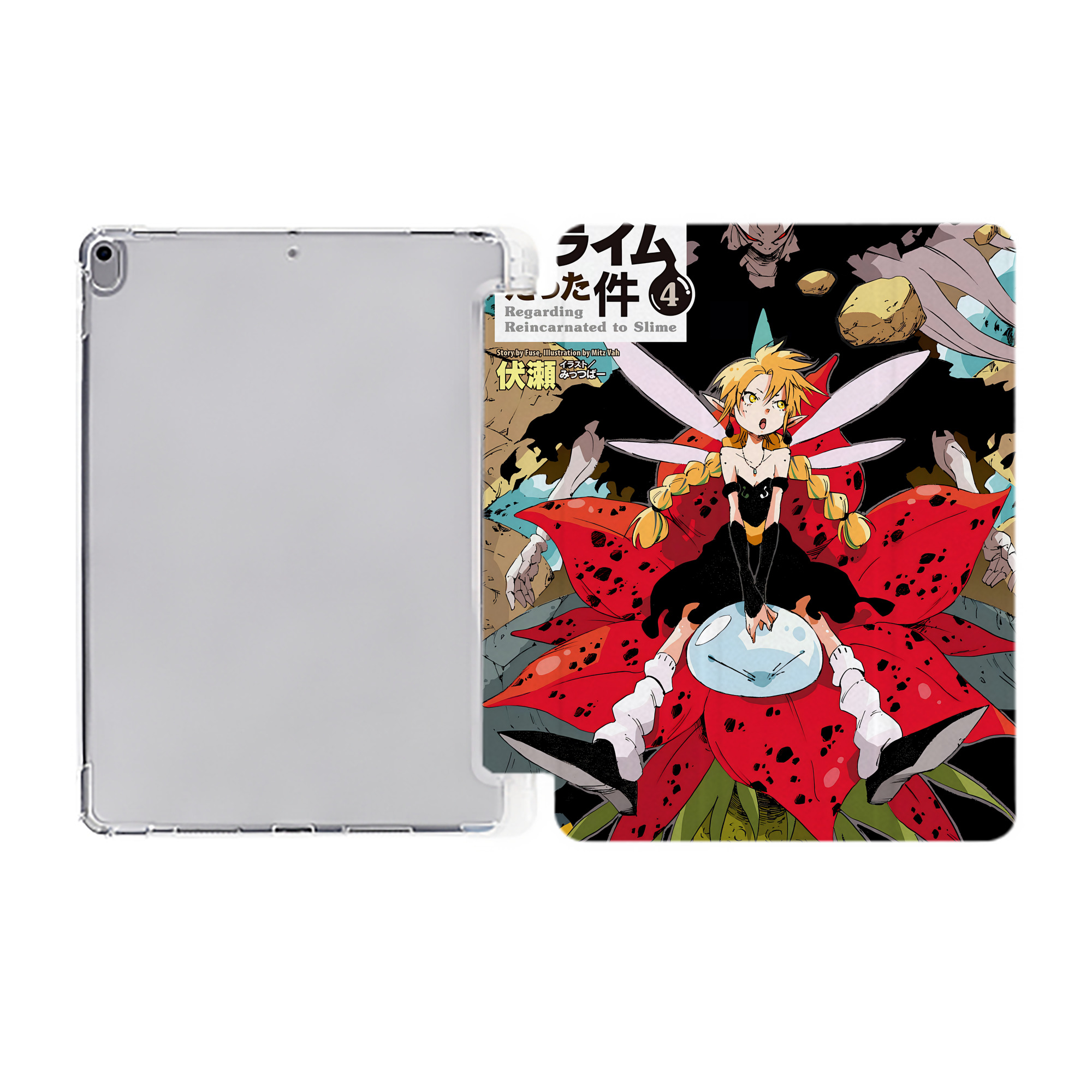（画像用） 転スラ Regarding Reincarnated to Slime IPad ケース ペン収納付き 三つ折りスタンド PUレザー×シリコン 対応機種9.5/10.5/10.9インチ